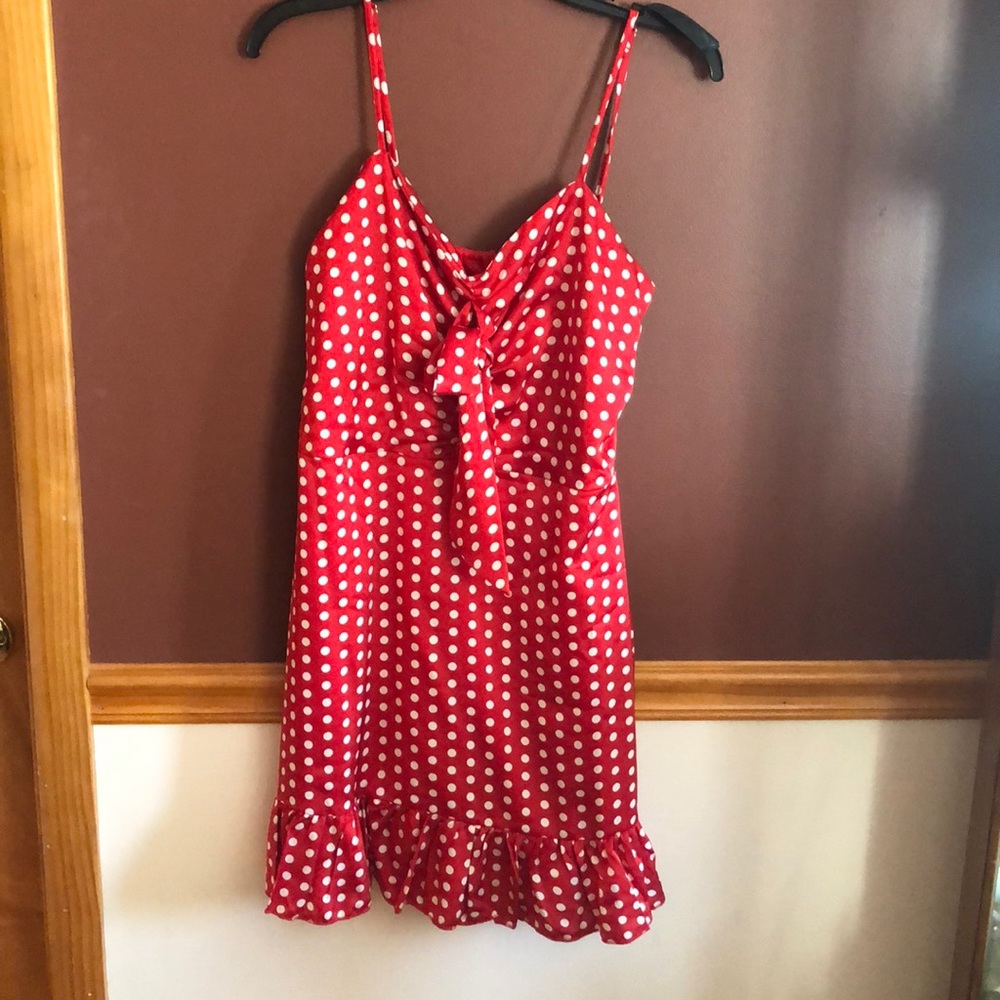 Disney bound Red and white polka dotted dress